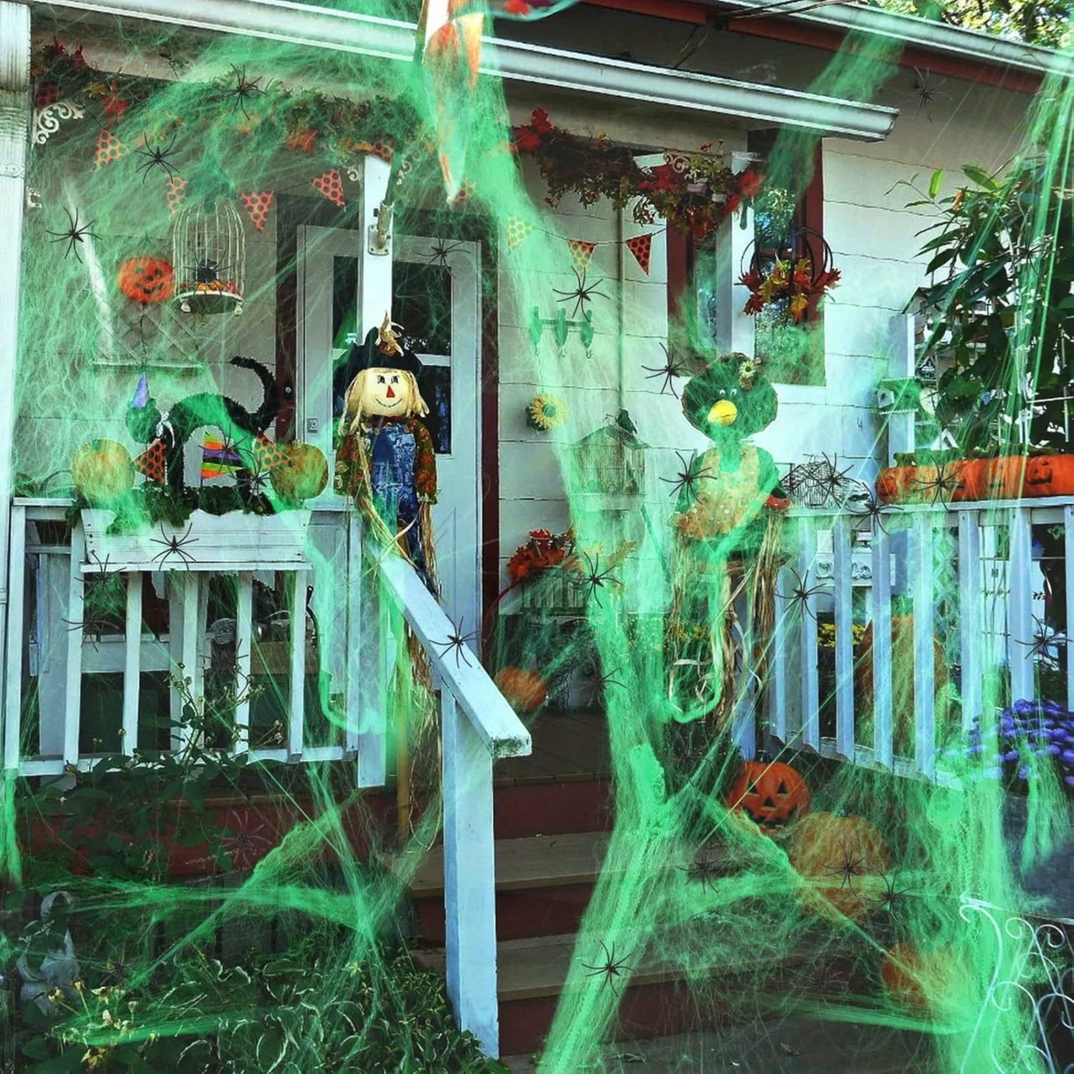 Spider Web Halloween Decoration - 1-20PCS Halloween Decoration Stretchy Spider Web