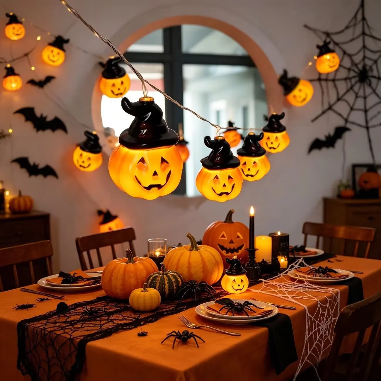 Halloween Led String Lights Orange - Witch Hat Pumpkin Fairy String Lights,