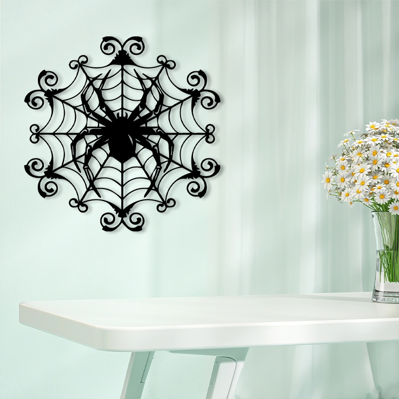 1Vintage Spider Web Metal Wall - Spider Web Halloween Decoration 评论和价格