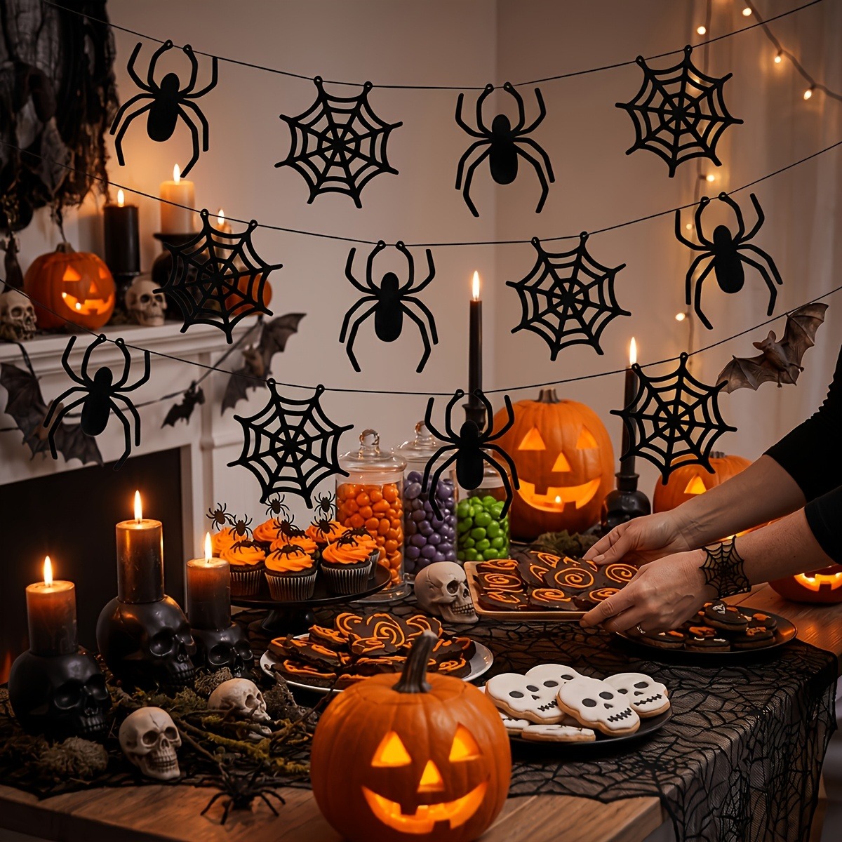 2 sets of Halloween spider web - Spider Web Halloween Decoration 评论和价格