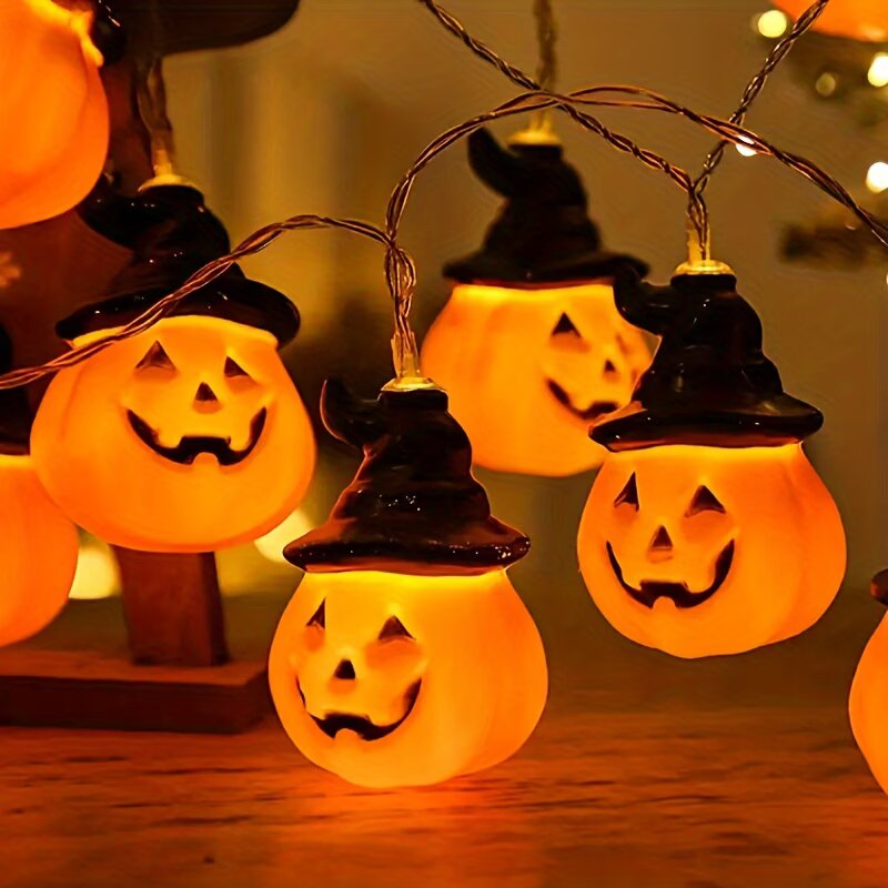 1.5M/59.06in Halloween Pumpkin - Halloween Led String Lights Orange 评论和价格