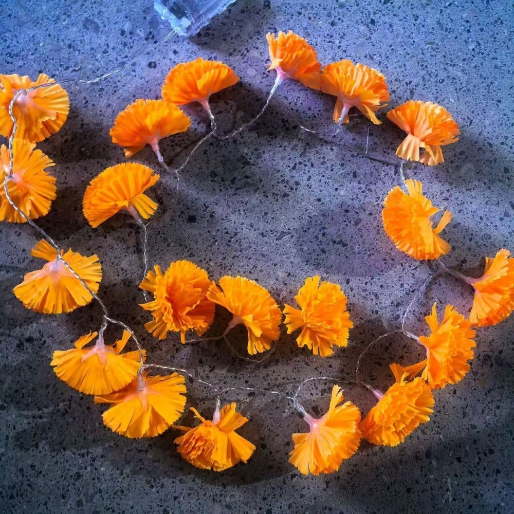 Marigold Flower LED String Lig - Halloween Led String Lights Orange 评论和价格