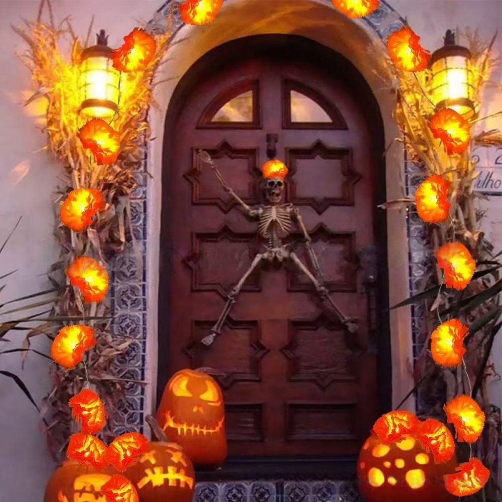 Marigold Flower LED String Lig - Halloween Led String Lights Orange 评论和价格