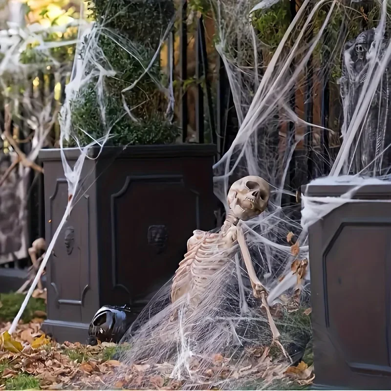 Stretchable Spider Webs With 2 - Spider Web Halloween Decoration 评论和价格