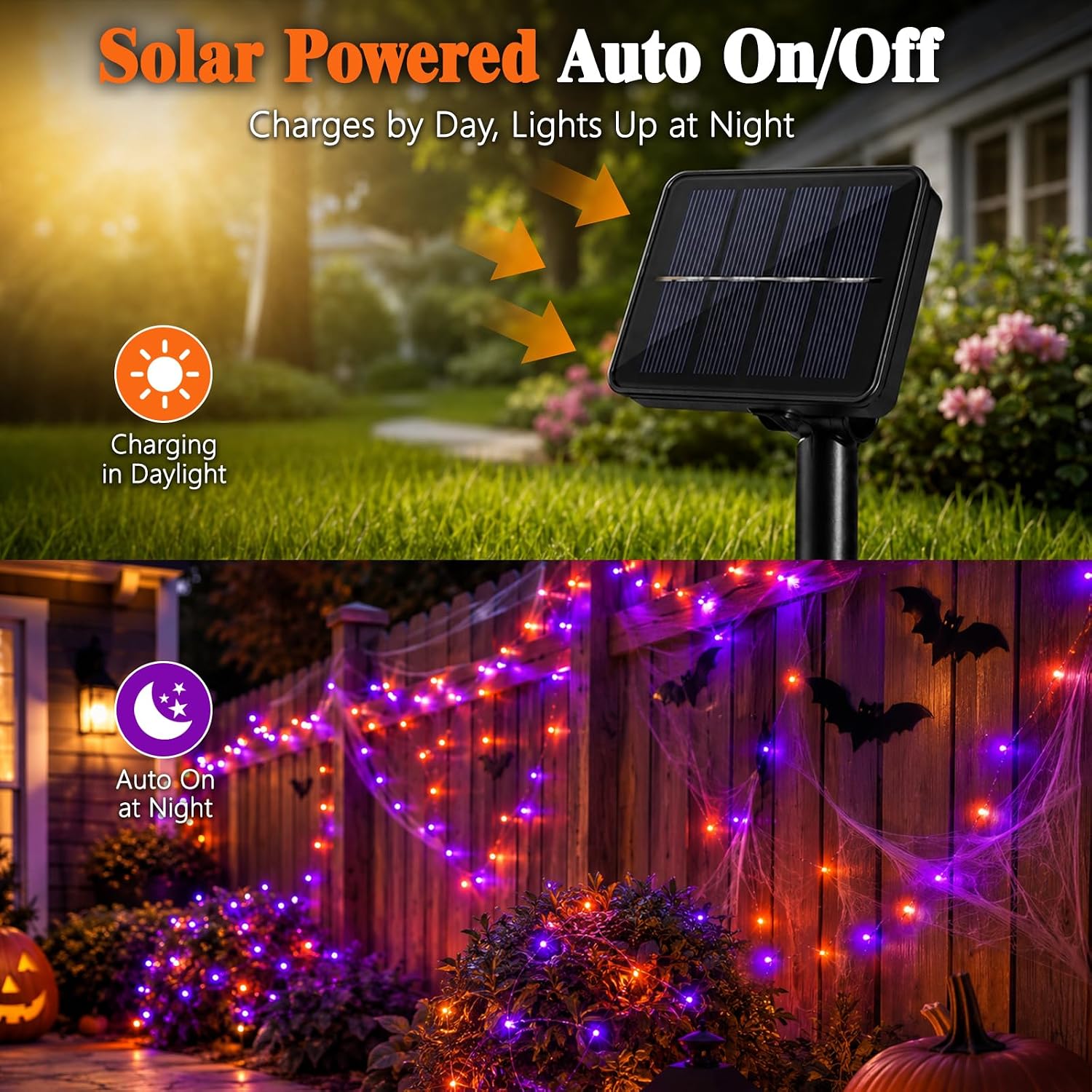 Halloween LED Solar Copper Wir - Halloween Led String Lights Orange 评论和价格