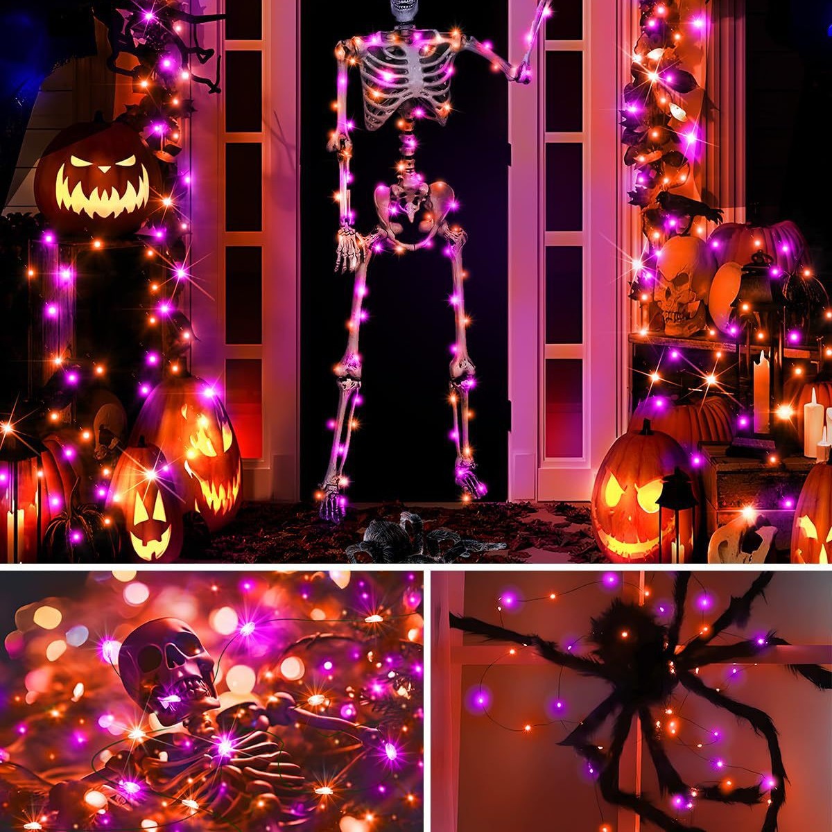 Halloween LED Solar Copper Wir - Halloween Led String Lights Orange 评论和价格
