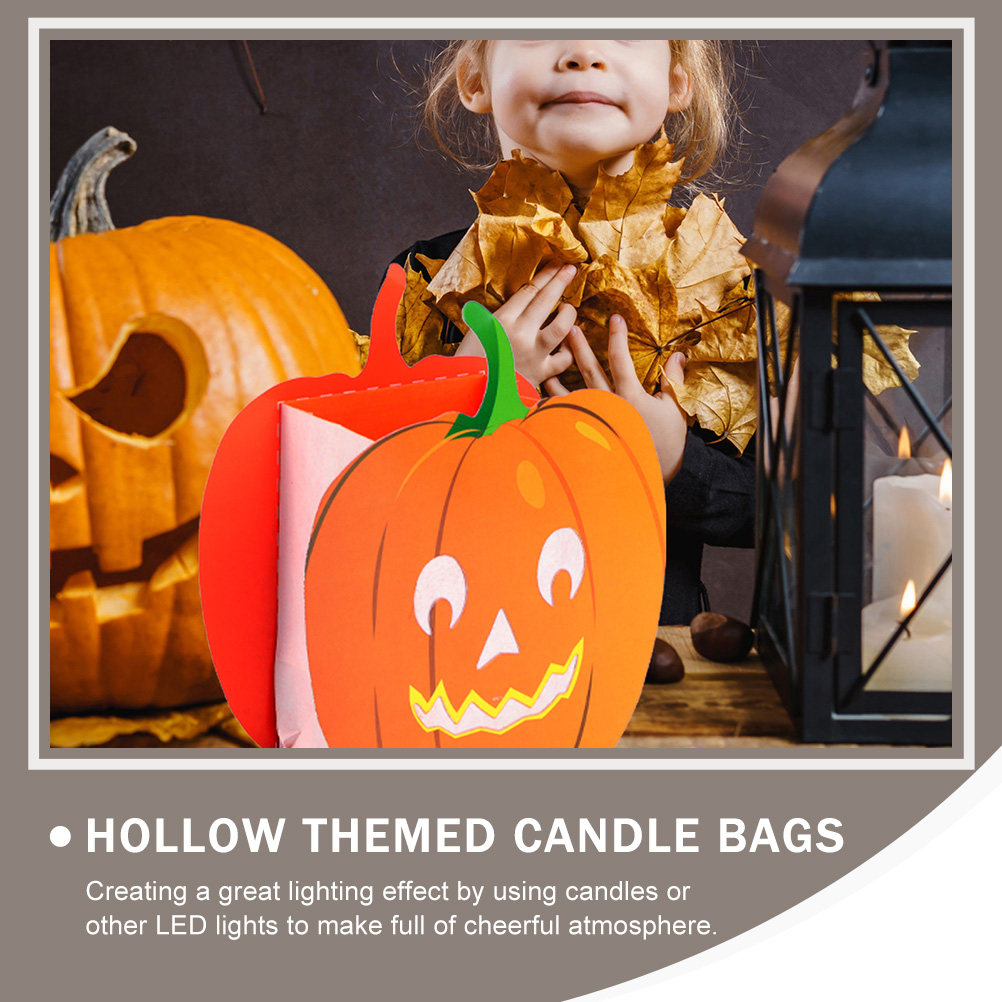 12Pcs Pumpkin Bags Hollow Out  - Pumpkin Lantern Halloween 评论和价格