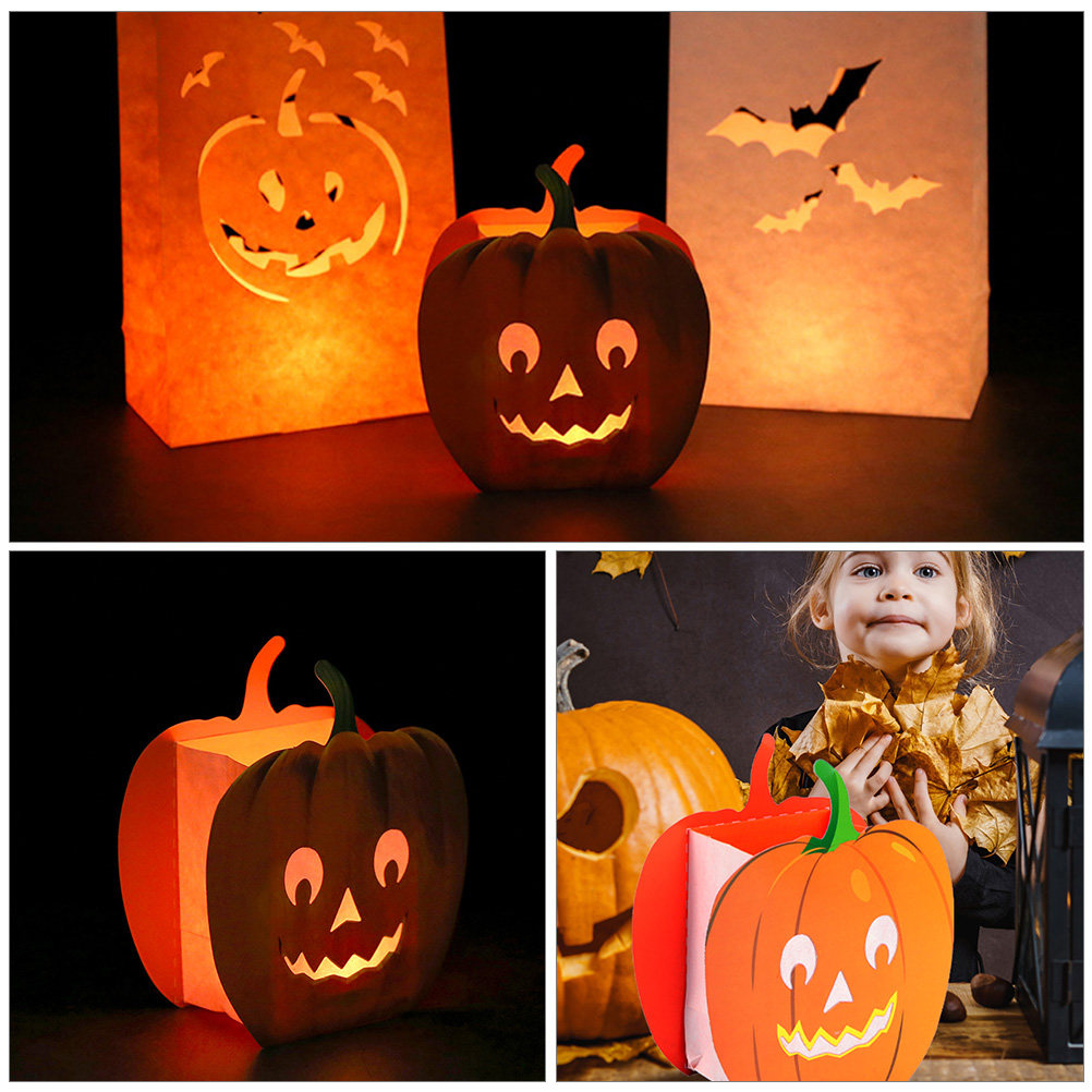 12Pcs Pumpkin Bags Hollow Out  - Pumpkin Lantern Halloween 评论和价格