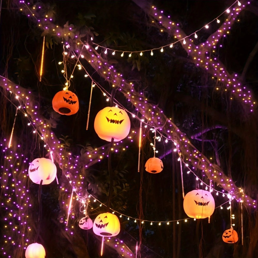1/2PC12M100LED Halloween Decor - Halloween Led String Lights Orange 评论和价格