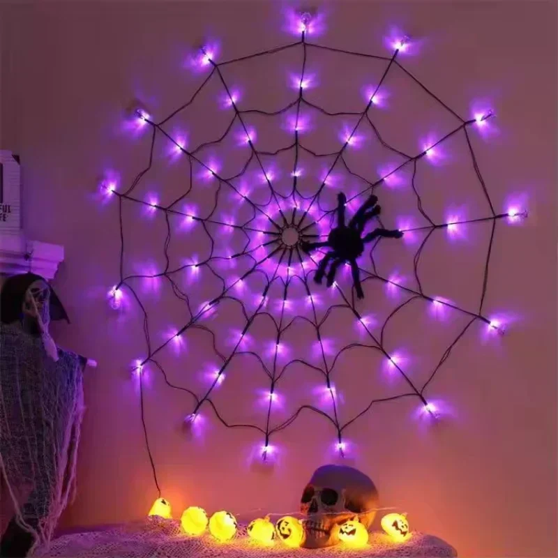 1-4PCS Halloween Spider Web LE - Halloween Led String Lights Orange 评论和价格