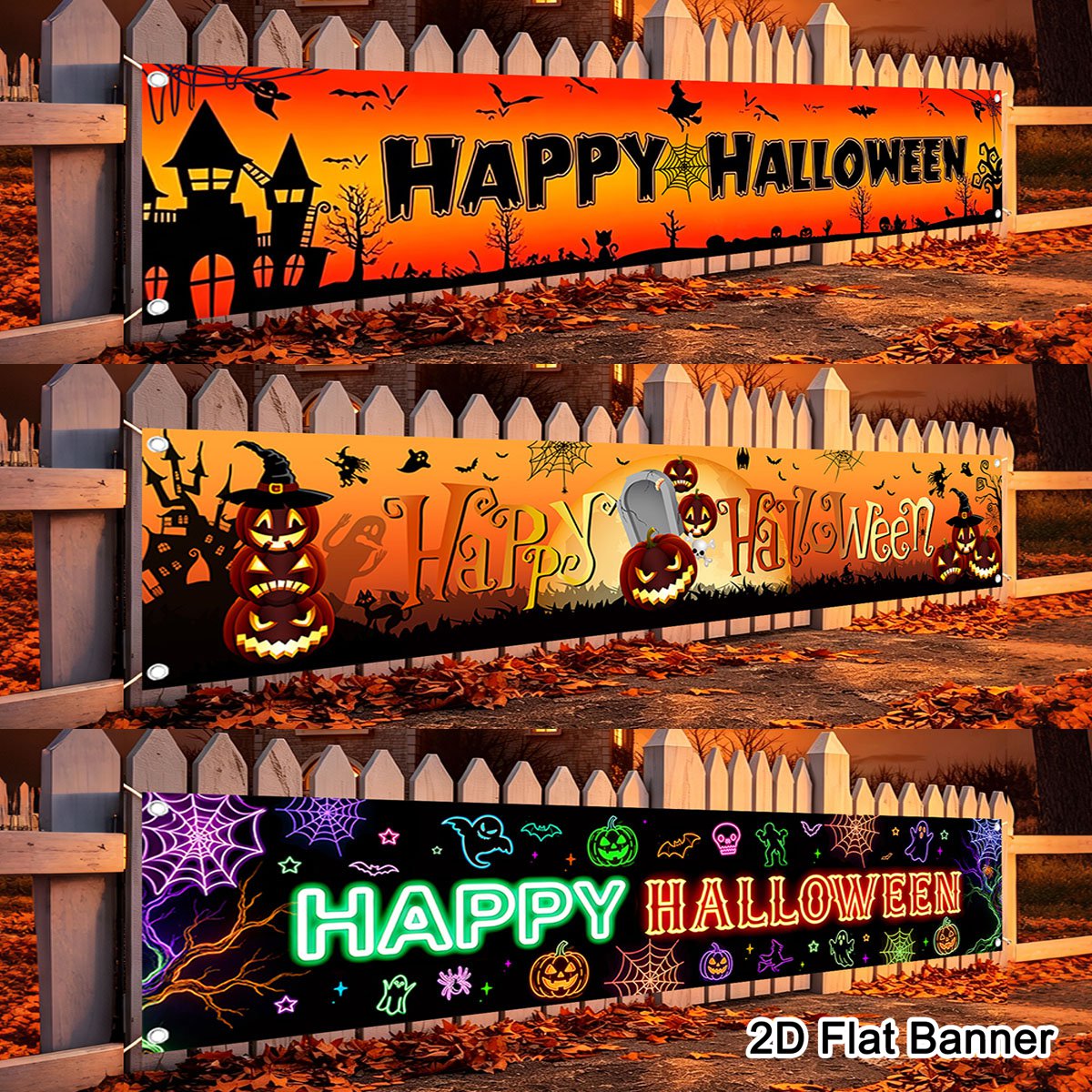 1pc Happy Halloween Banner Jac - Pumpkin Lantern Halloween 评论和价格