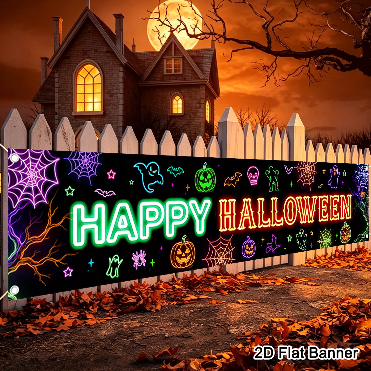 1pc Happy Halloween Banner Jac - Pumpkin Lantern Halloween 评论和价格