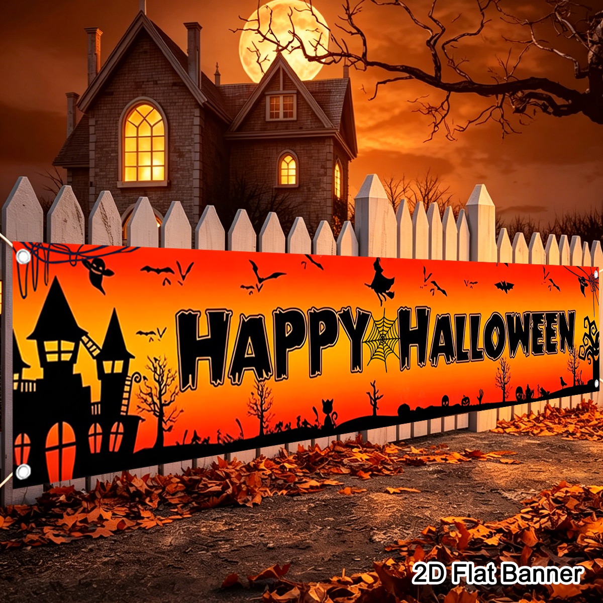 1pc Happy Halloween Banner Jac - Pumpkin Lantern Halloween 评论和价格