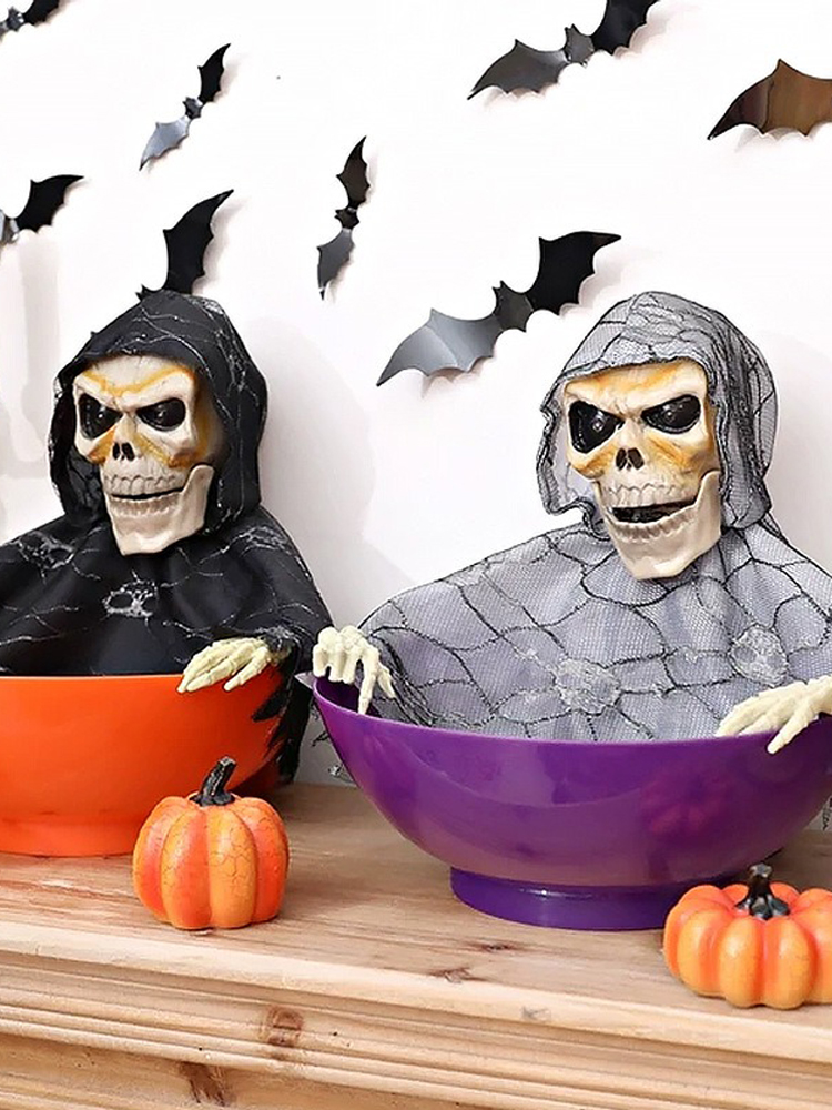Grim Reaper Candy Bowl Holder  - Halloween Skeleton Decoration 评论和价格