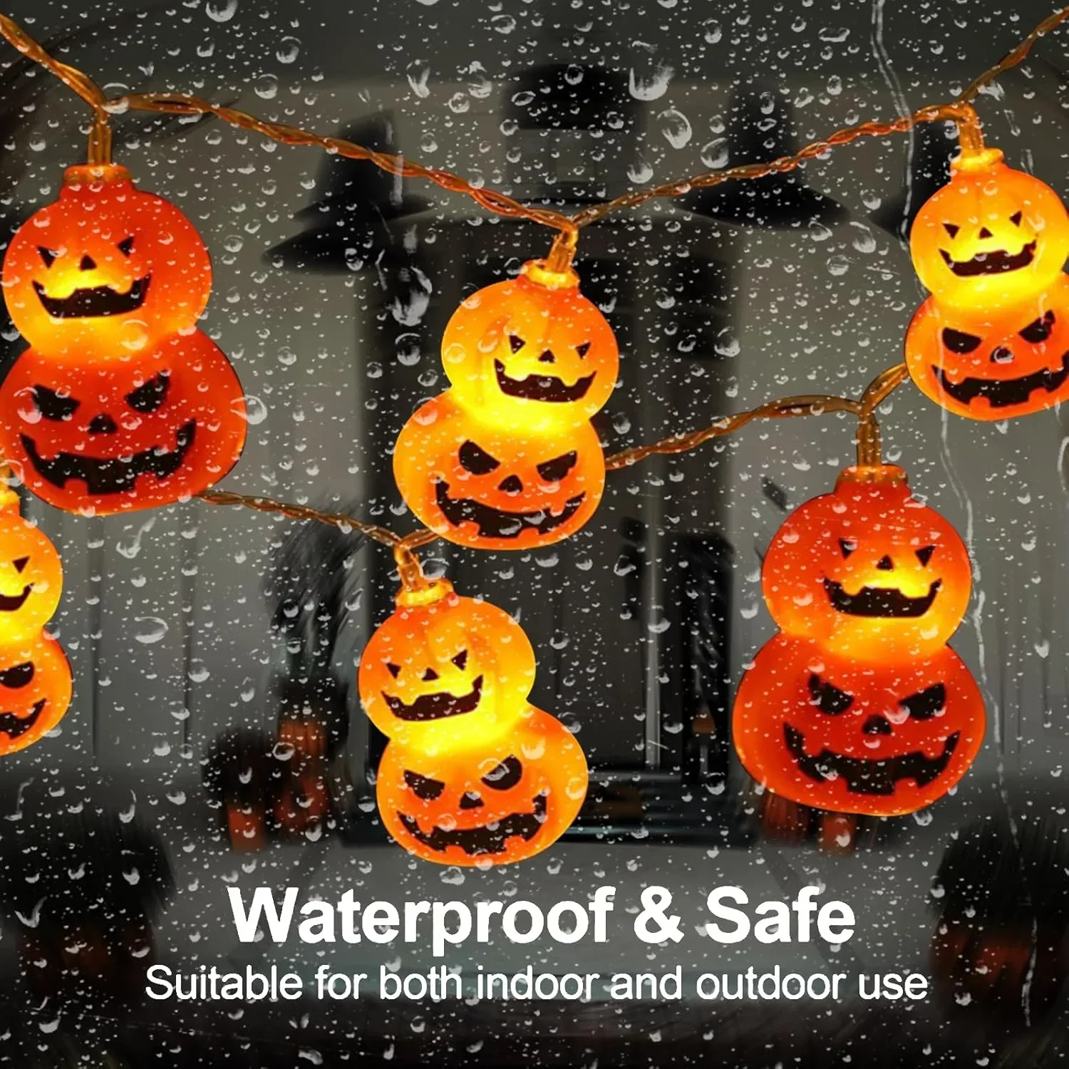 Jack O Lantern String Lights,  - Halloween Led String Lights Orange 评论和价格