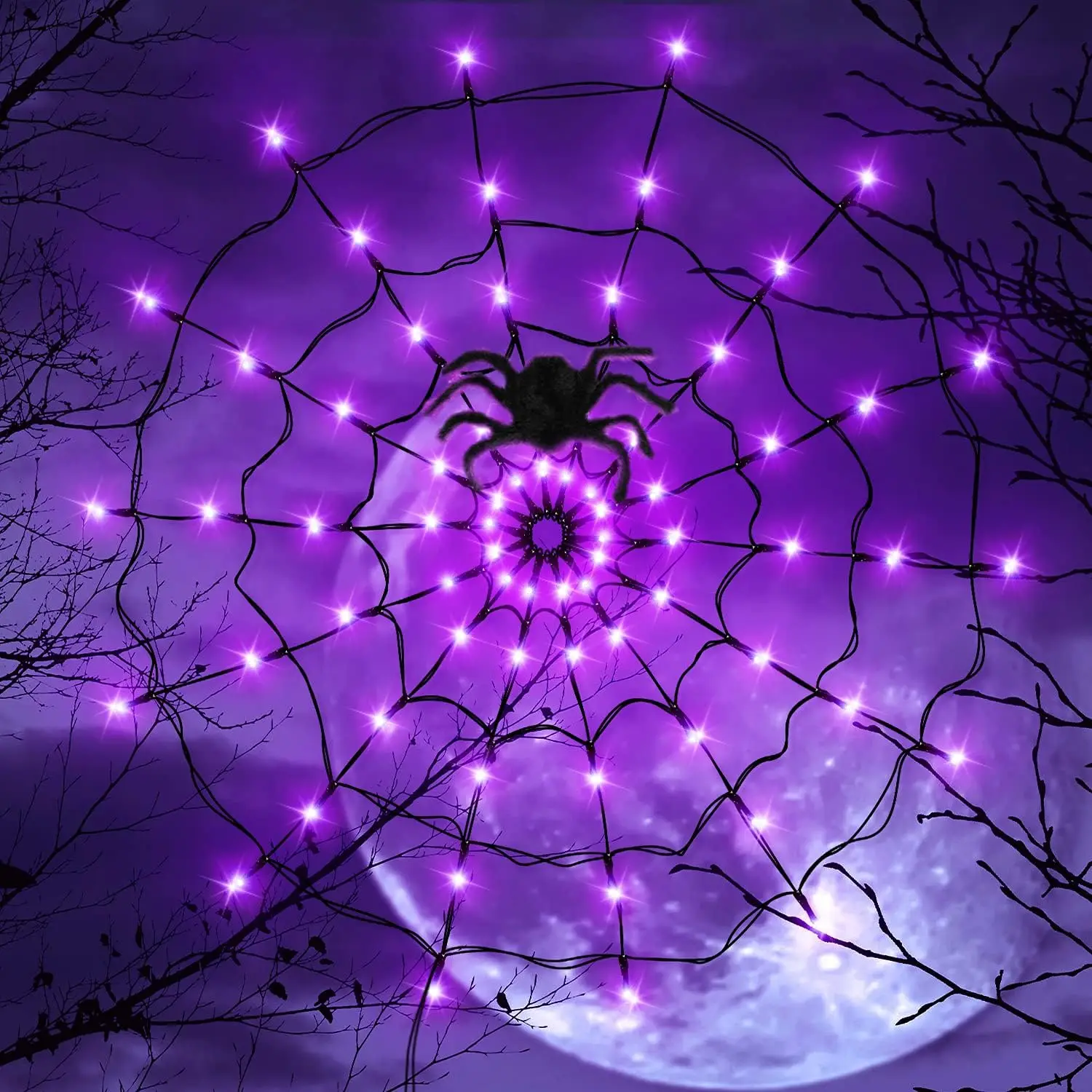 Halloween LED String Light Spi - Spider Web Halloween Decoration 评论和价格