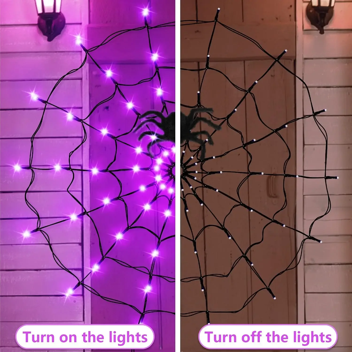 Halloween LED String Light Spi - Spider Web Halloween Decoration 评论和价格