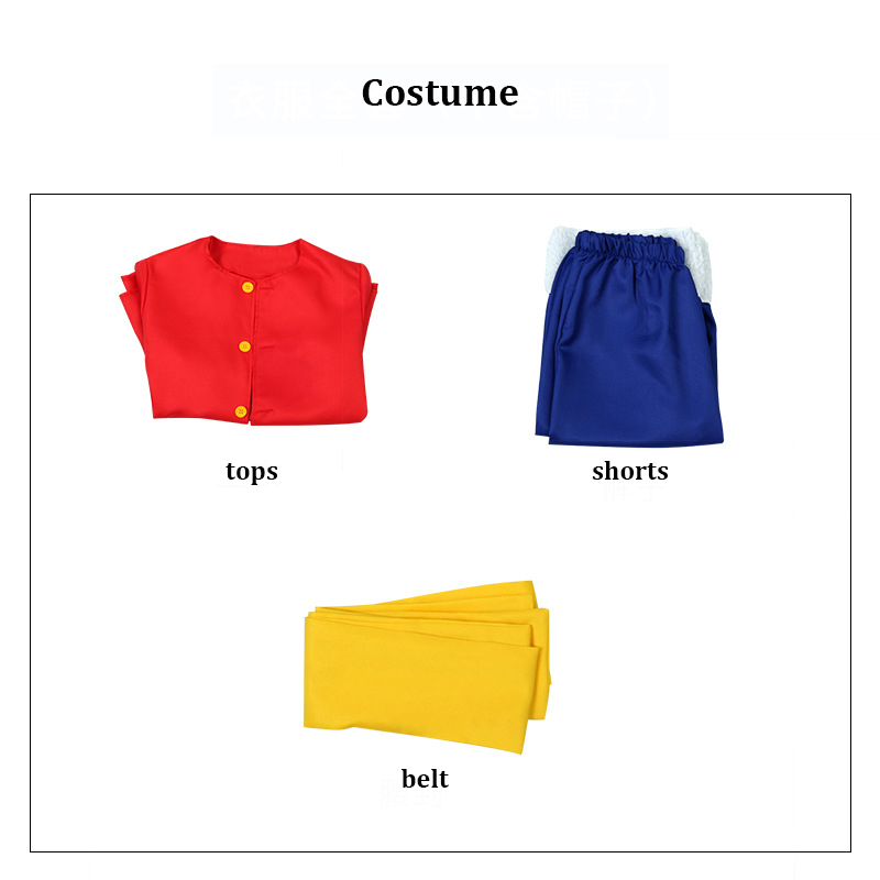 Luffy Cosplay Costume Hat Wig  - Halloween Costume Kids 评论和价格