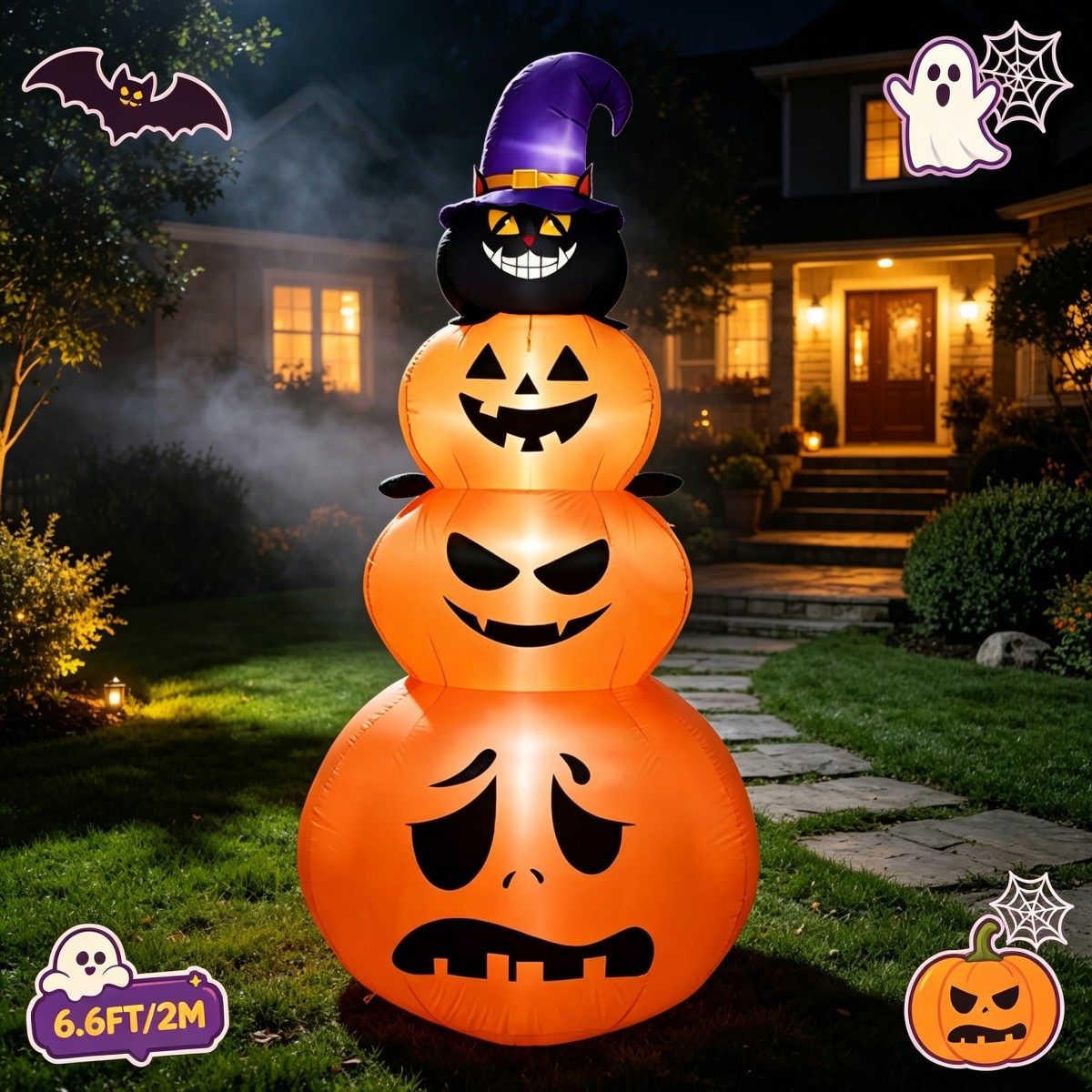 Outdoor Holiday Decorations Ha - Halloween Pumpkin Decor Led 评论和价格