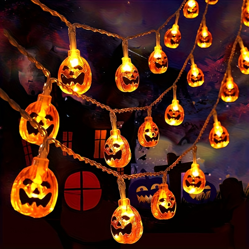 59/118in 10/20LEDs Smiling Pum - Halloween Led String Lights Orange 评论和价格