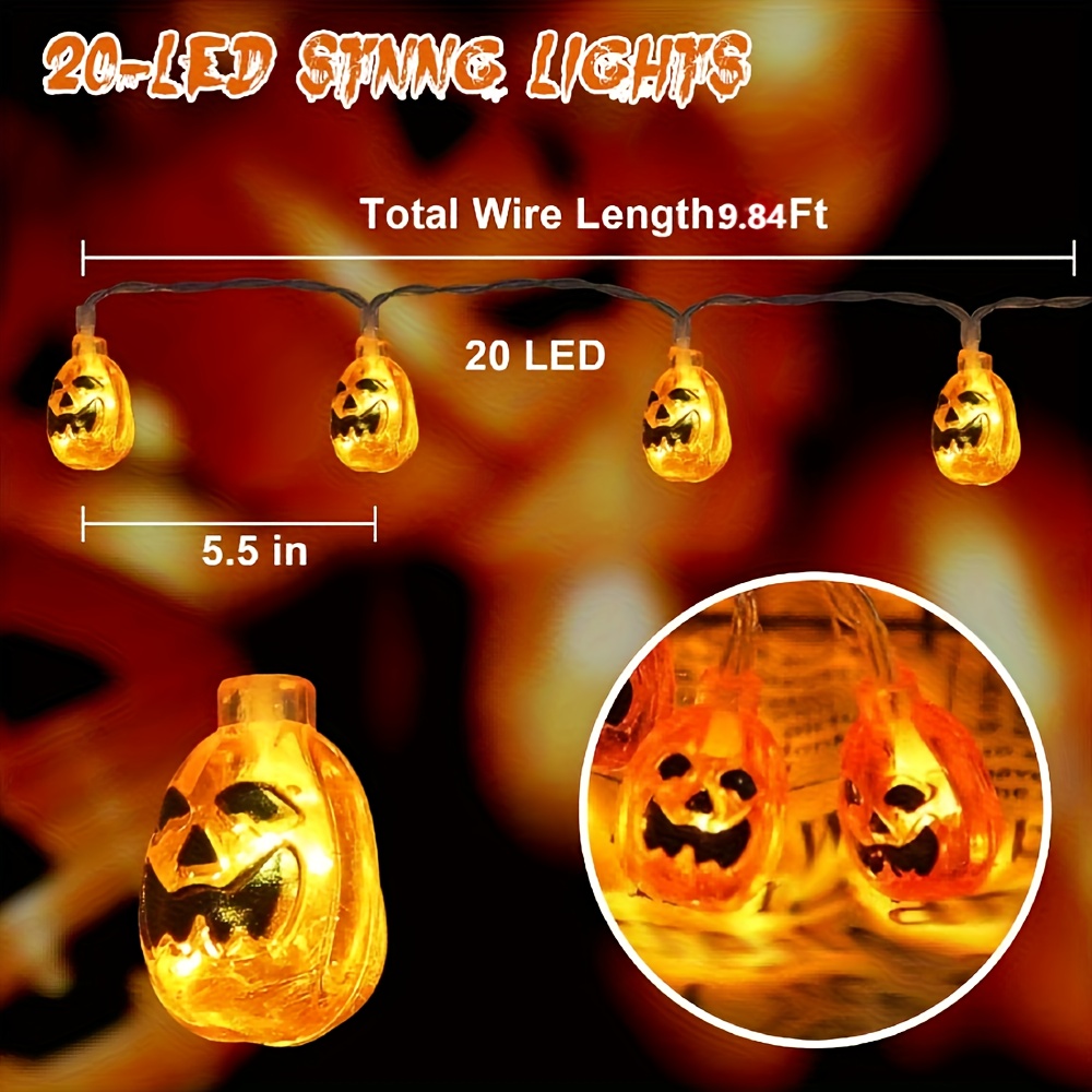 59/118in 10/20LEDs Smiling Pum - Halloween Led String Lights Orange 评论和价格