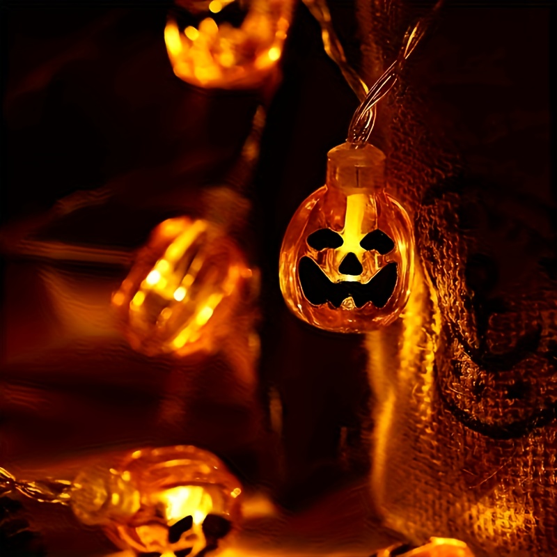 59/118in 10/20LEDs Smiling Pum - Halloween Led String Lights Orange 评论和价格