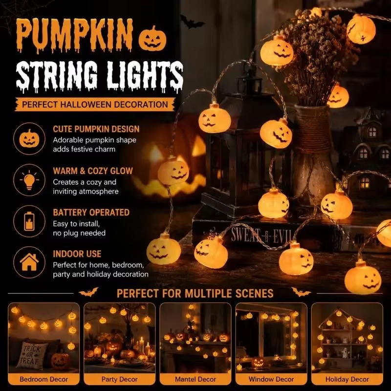 Halloween Pumpkin LED Light St - Halloween Pumpkin Decor Led 评论和价格