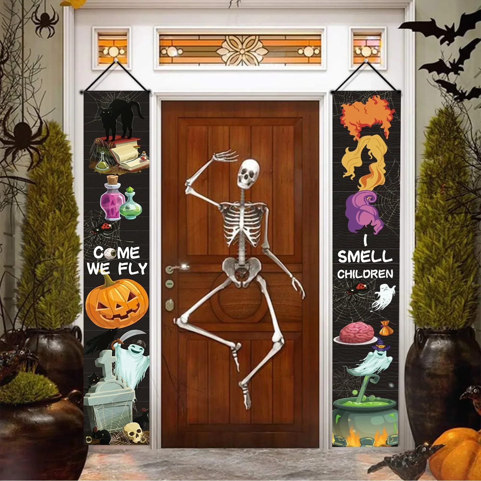 Halloween Pumpkin Couplet Horr - Spider Web Halloween Decoration 评论和价格