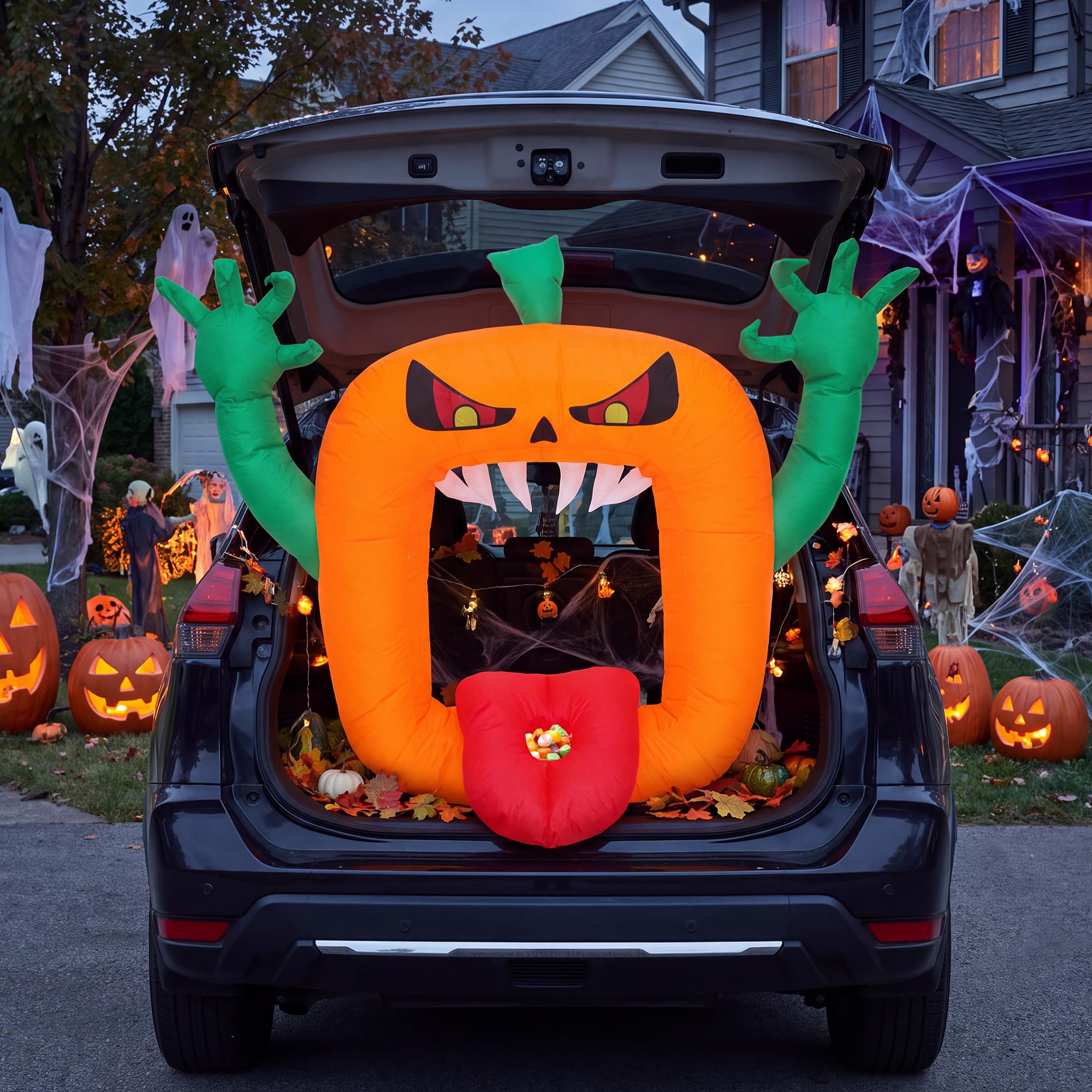 6FT Halloween Inflatables Scar - Halloween Pumpkin Decor Led 评论和价格