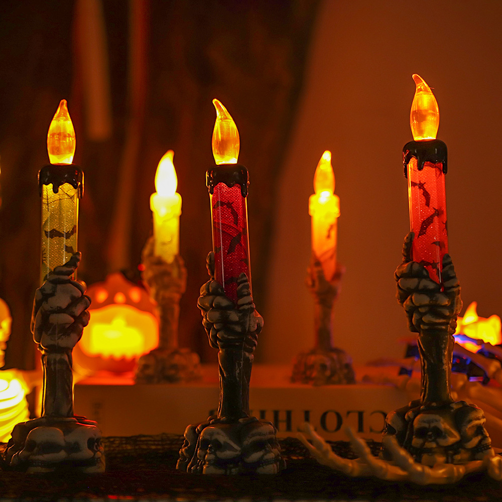 Halloween Skeleton Hand Candle - Halloween Pumpkin Decor Led 评论和价格