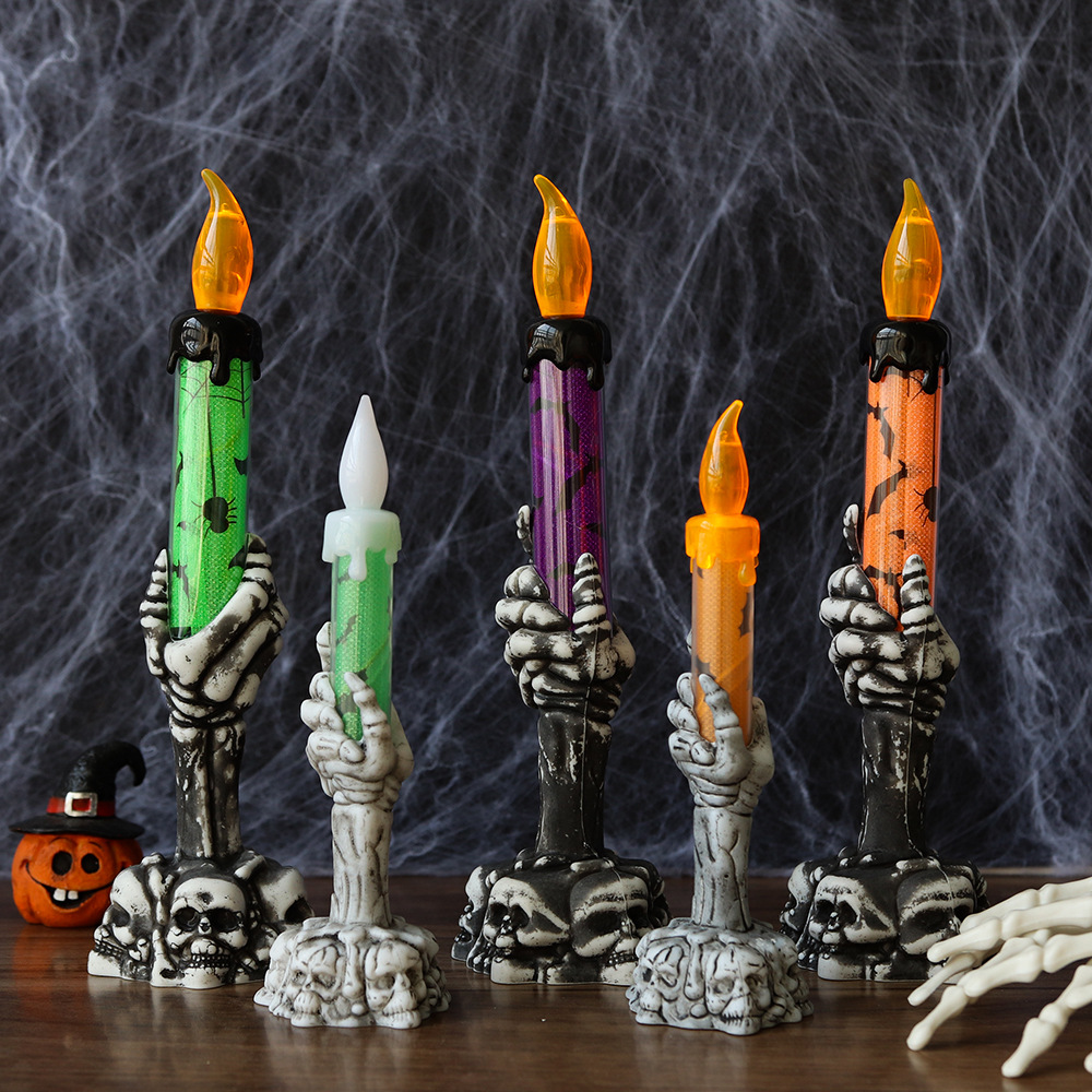 Halloween Skeleton Hand Candle - Halloween Pumpkin Decor Led 评论和价格