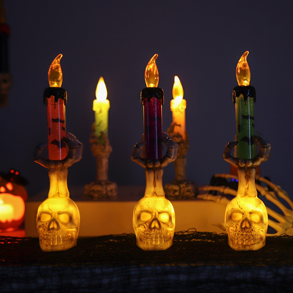 Halloween Skeleton Hand Candle - Halloween Pumpkin Decor Led 评论和价格