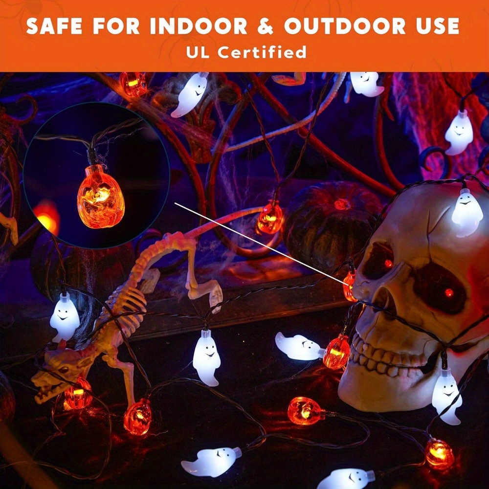 19.7FT 30pcs LED Battery Opera - Halloween Led String Lights Orange 评论和价格
