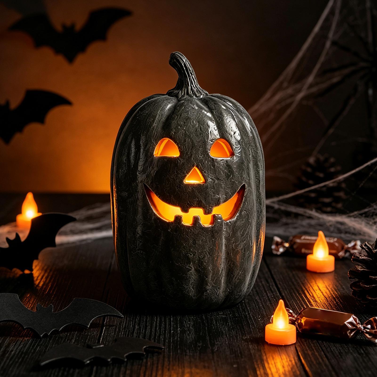 Halloween Pumpkin Decor Resin  - Pumpkin Lantern Halloween 评论和价格
